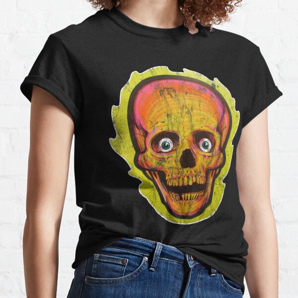 Vintage Halloween Skull Skeleton Cut Out Graphic Classic T-Shirt