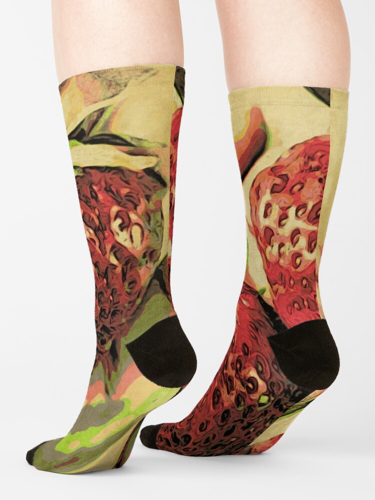 Alternate view of Strawberry Season - Fruit Lover Gift - Art Photography Socks