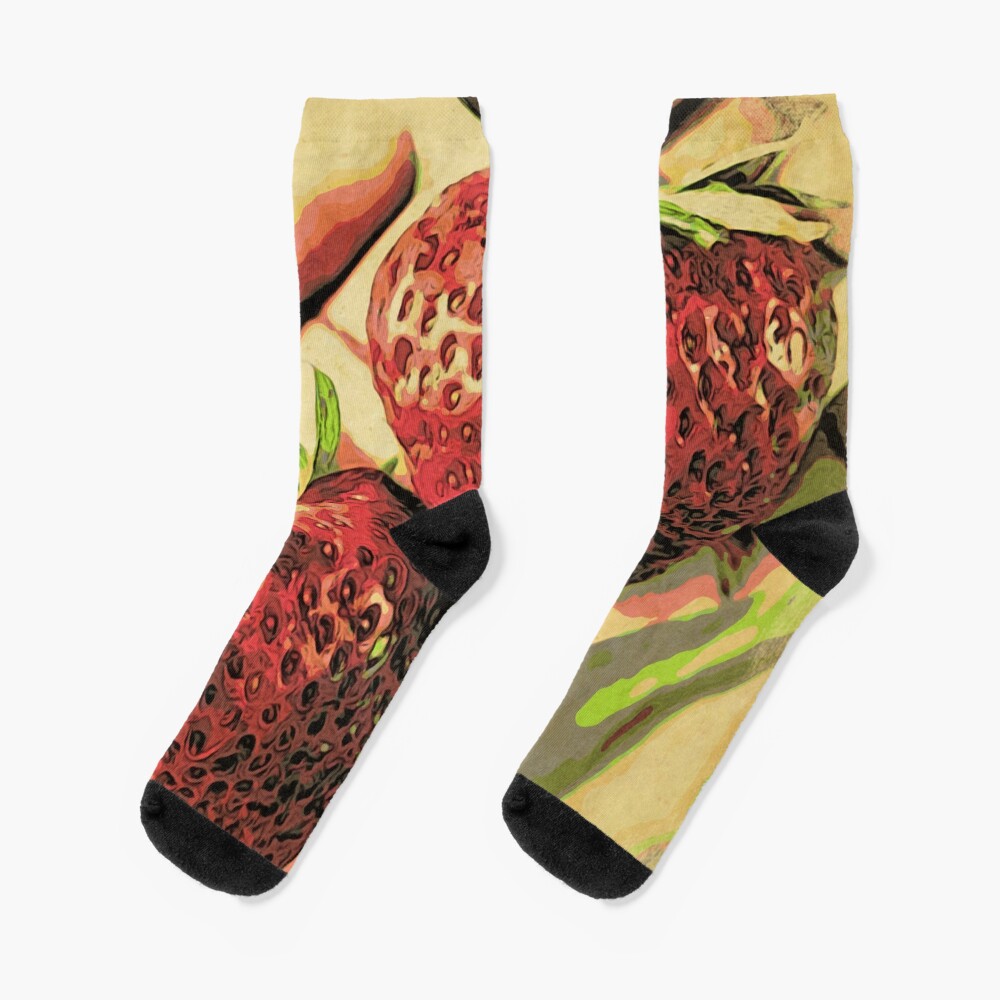 Strawberry Season - Fruit Lover Gift - Art Photography Socks