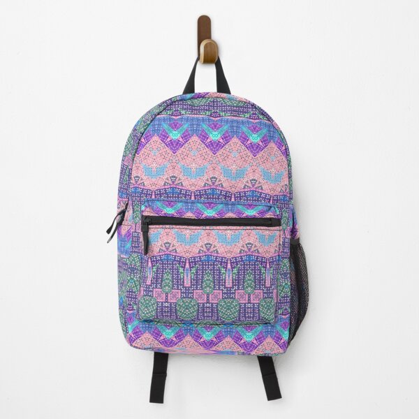 Boho Pattern Pink Green Blue Backpack