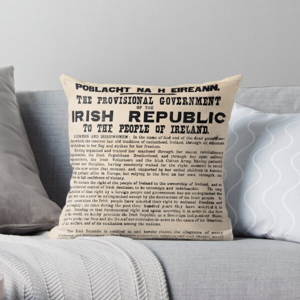 Irish Proclamation of Independence (High Resolution) Throw Pillow