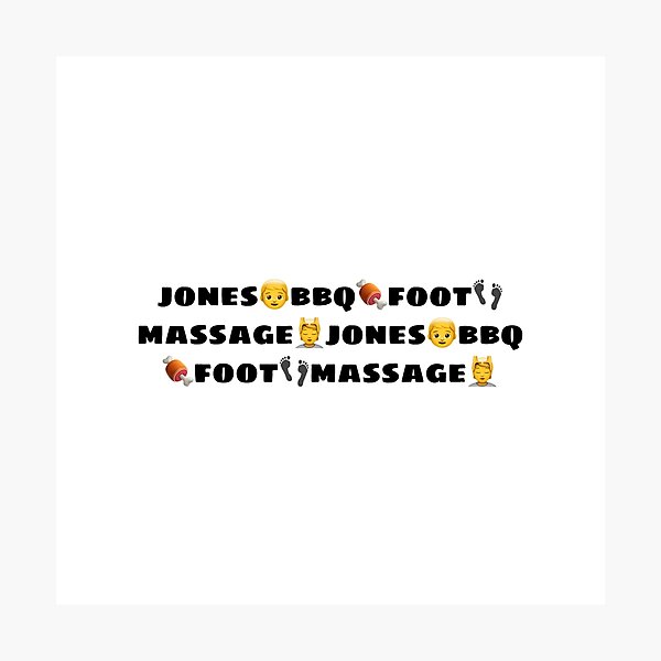 "jones?bbq?foot?massage?jones?bbq?foot?massage?" Photographic Print by