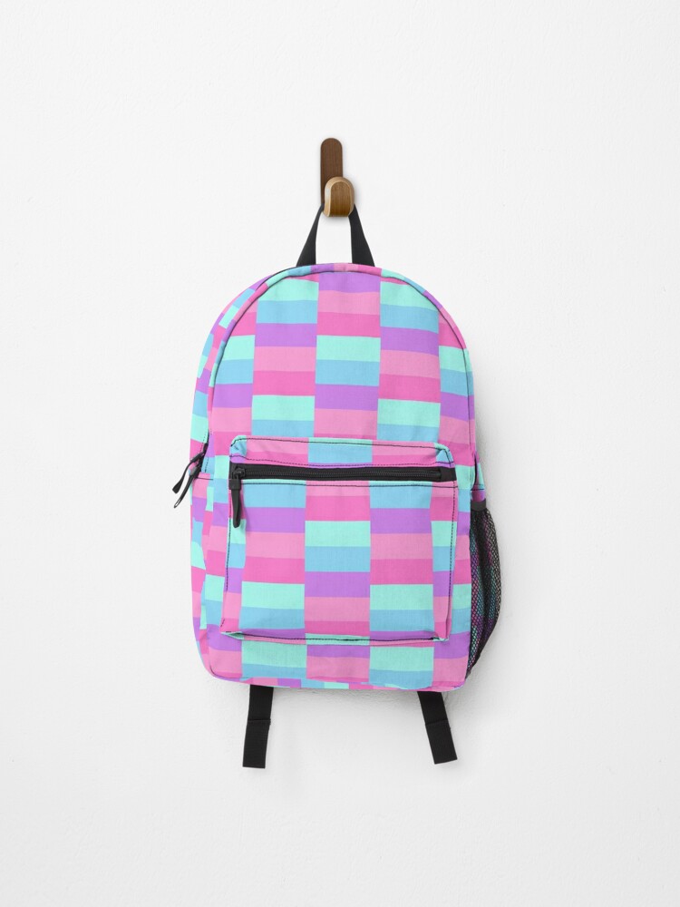 purple checkered backpack