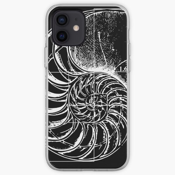 Fibonacci on a nautilus shell iPhone Soft Case