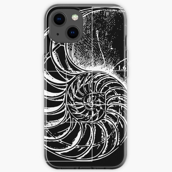 Fibonacci on a nautilus shell iPhone Soft Case