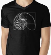 Fibonacci on a nautilus shell Men's V-Neck T-Shirt