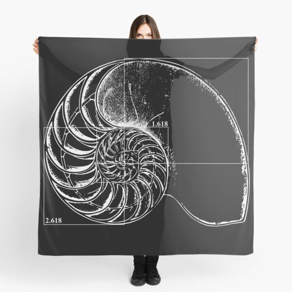 Fibonacci on a nautilus shell Scarf