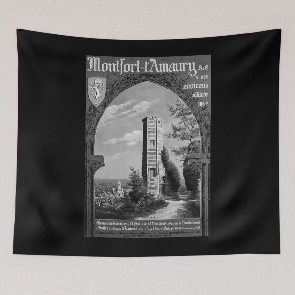 Item preview, montfort la amaury Noire vintage travel poster designed and sold by stickart-marek.