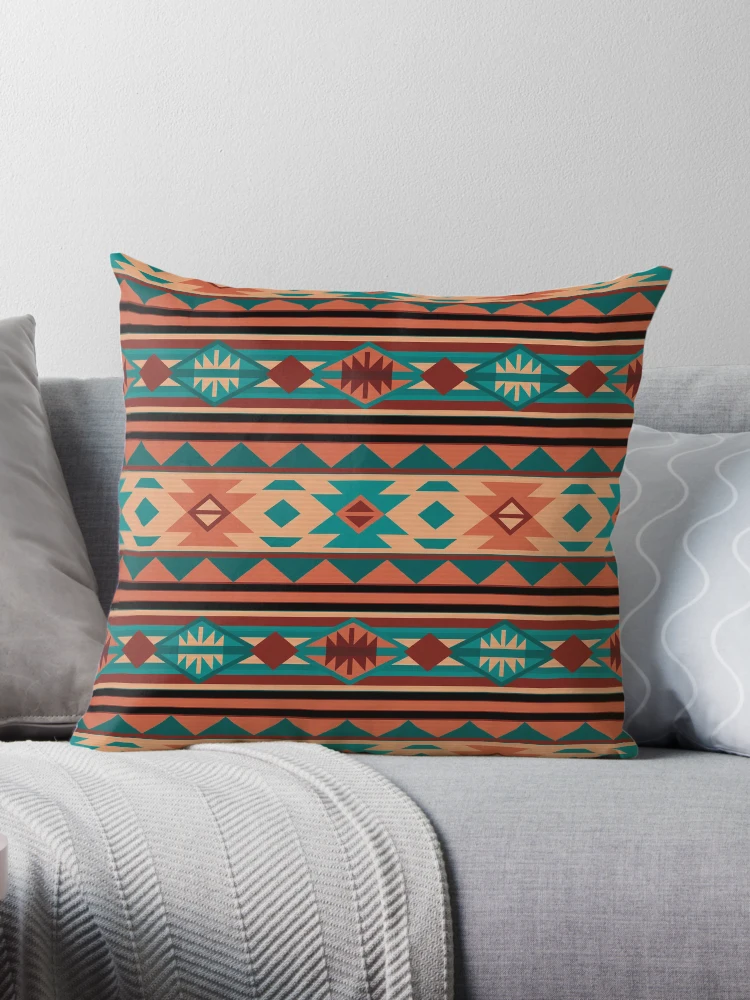 Turquoise and shop orange throw pillows