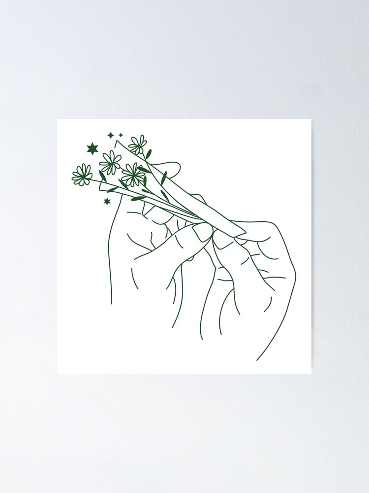"Flower Rolling Magic Pretty Floral Joint Hand Rolled Green" Poster for