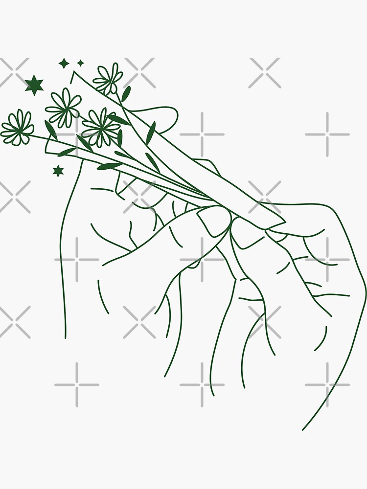 "Flower Rolling Magic Pretty Floral Joint Hand Rolled Green" Sticker