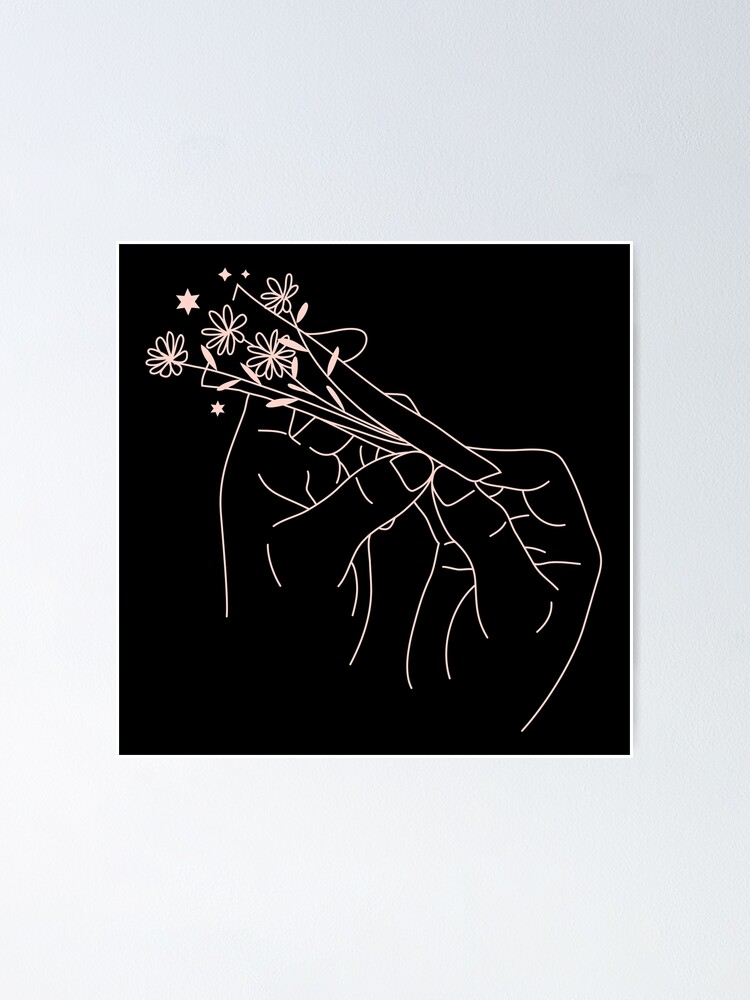 "Flower Rolling Magic Pretty Floral Joint Hand Rolled Pink" Poster by
