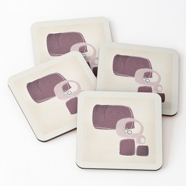 Item preview, Retro Abstract Design in Shell Pink and Mulberry designed and sold by simplydesignart.