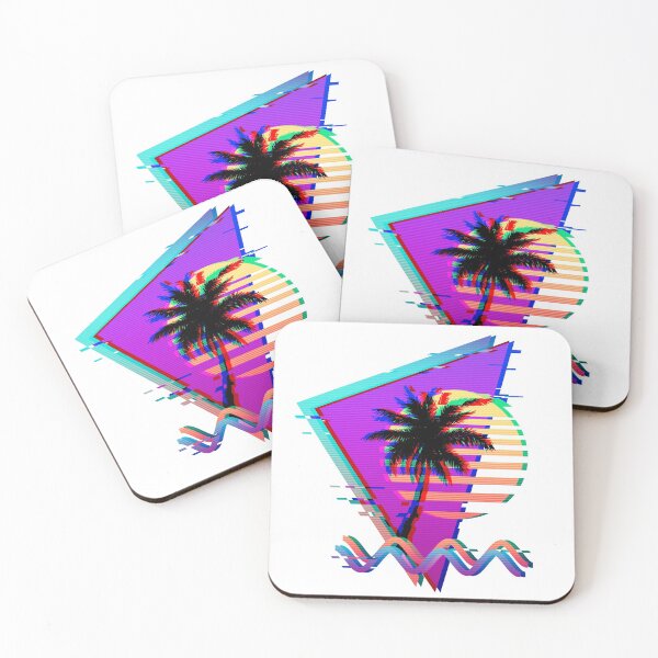 Item preview, Vaporwave Palm Tree Sunset 80s 90s Glitch Aesthetic designed and sold by CoitoCG.