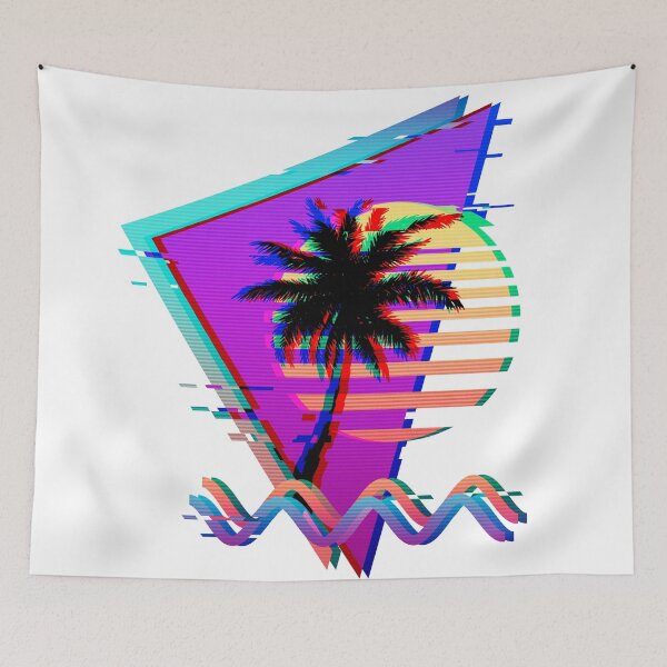 Item preview, Vaporwave Palm Tree Sunset 80s 90s Glitch Aesthetic designed and sold by CoitoCG.
