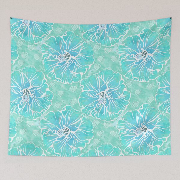 Item preview, Sea Green Hibiscus - Spring Sea Green Hibiscus Color Palette designed and sold by Sketchbook Designs.