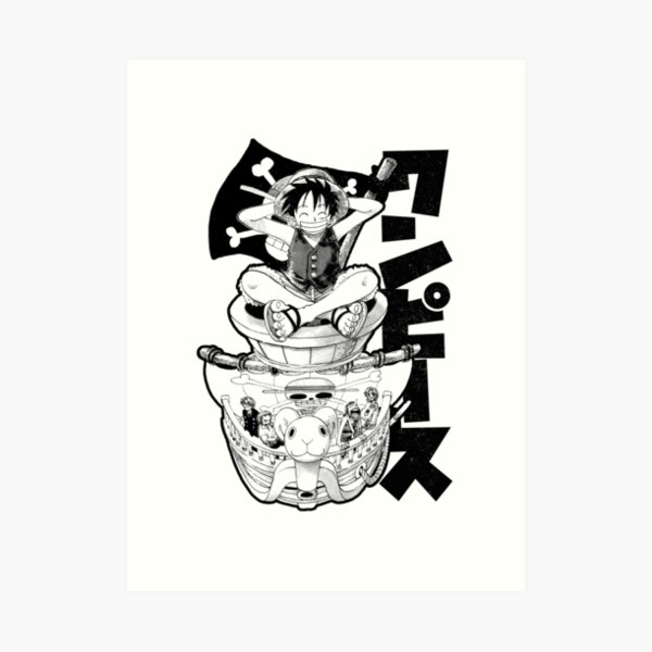 Straw Hats! (black) Art Print