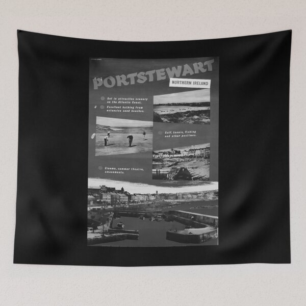 Item preview, Portstewart Noire vintage travel poster designed and sold by stickart-marek.