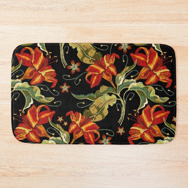 Item preview, Embroidery red lilies designed and sold by matrioshka.