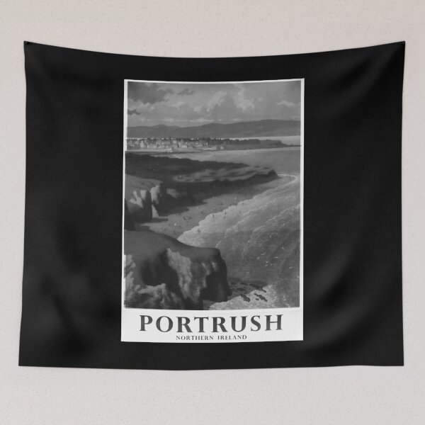 Item preview, Portrush Noire vintage travel poster designed and sold by stickart-marek.