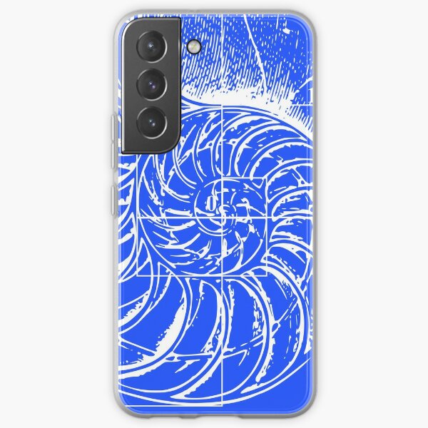 Fibonacci on a nautilus shell (blue) Samsung Galaxy Soft Case