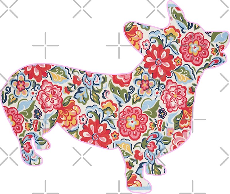  corgi preppy print stickers by megsiev redbubble