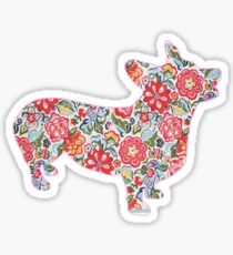 Corgi Preppy Print Sticker