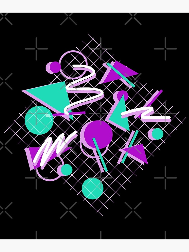 90's Purple and Turquoise Funky Bright Neon Pattern