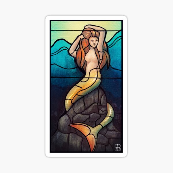 Stained Glass Mermaid Sticker