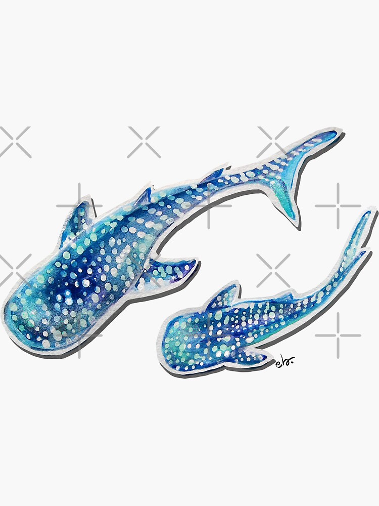 Whale Shark on Ocean pink by ebozzastudio