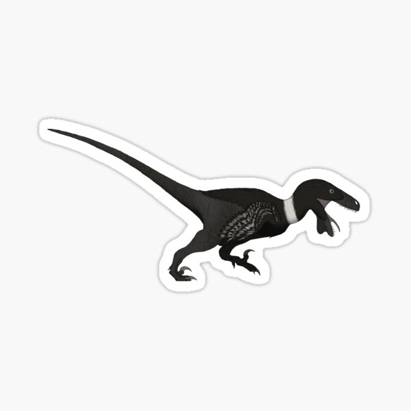 Utahraptor Jumping Black Silhouette Dinosaur - Utahraptor - Posters and Art  Prints