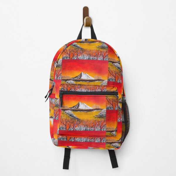 Item preview, White mountain sky on fire landscape painting designed and sold by Astralia.
