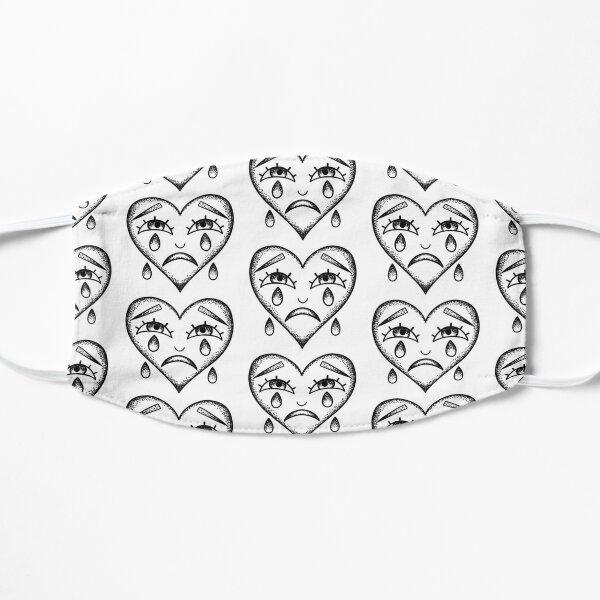 Crying Heart Tattoo Face Masks Redbubble