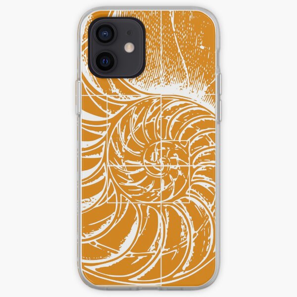 Fibonacci on a nautilus shell (orange) iPhone Soft Case