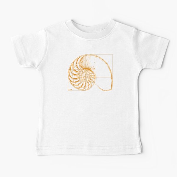 Fibonacci on a nautilus shell (orange) Baby T-Shirt