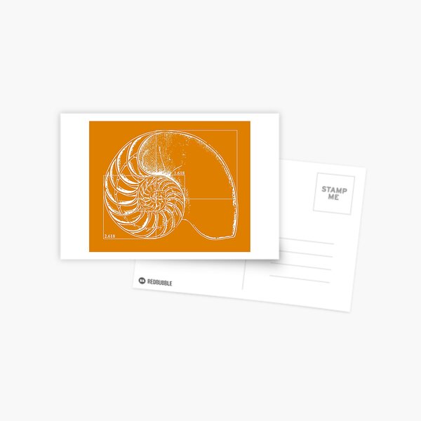 Item preview, Fibonacci on a nautilus shell (orange) designed and sold by funmaths.