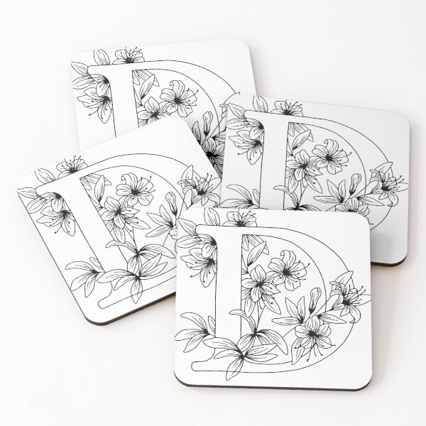 Item preview, Floral letter D designed and sold by Artsy Corner.