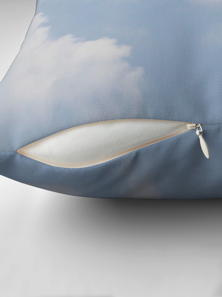 Alternate view of Blue and White Cloudy Sky Throw Pillow
