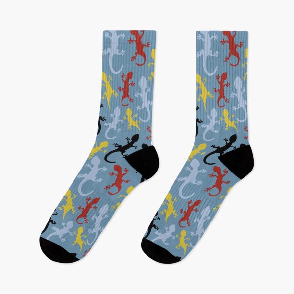 Item preview, Happy gecko silhouettes on blue gray designed and sold by susyrdesign.
