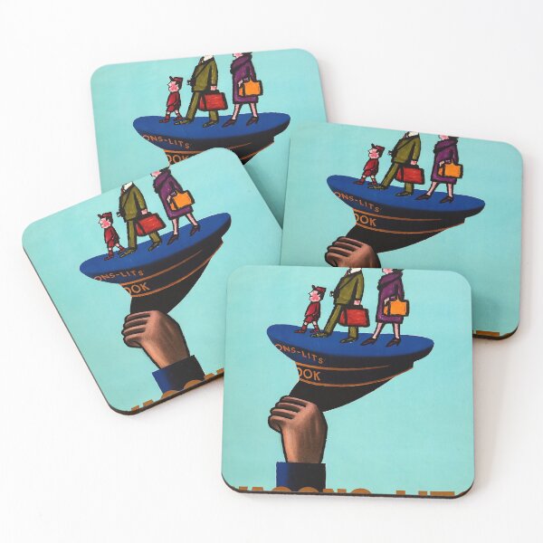 Item preview, Wagons Lits vintage travel poster designed and sold by stickart-marek.
