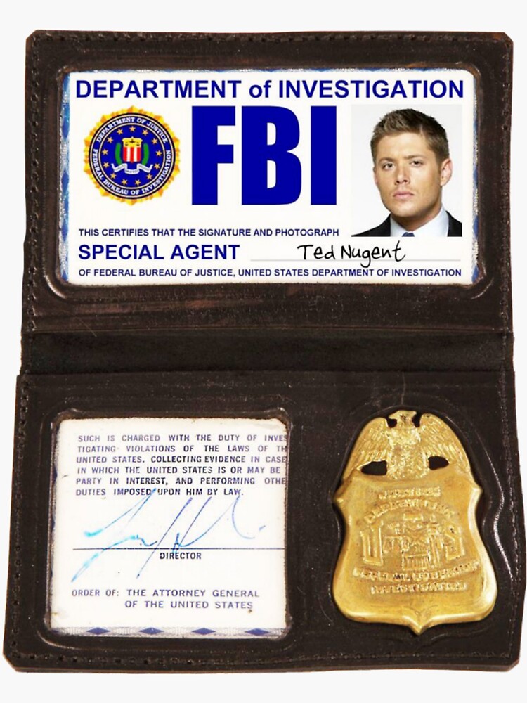 FBI Wallet + FBI Badge, Black, Black