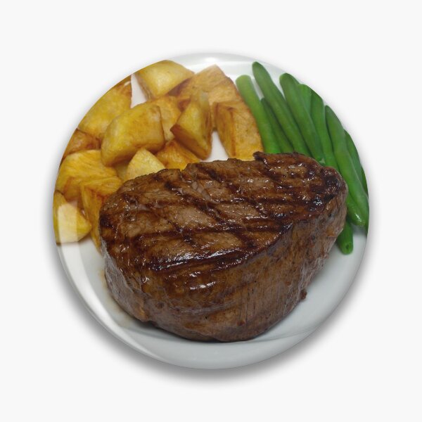 Item preview, Fillet Steak with Beans and Potatoes on a White Plate designed and sold by MarkUK97.