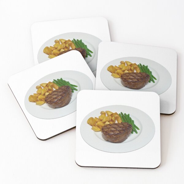 Item preview, Fillet Steak with Beans and Potatoes on a White Plate designed and sold by MarkUK97.