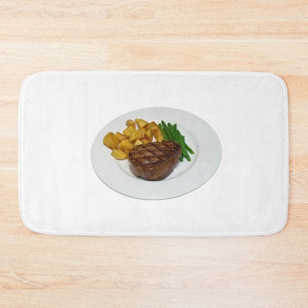 Item preview, Fillet Steak with Beans and Potatoes on a White Plate designed and sold by MarkUK97.