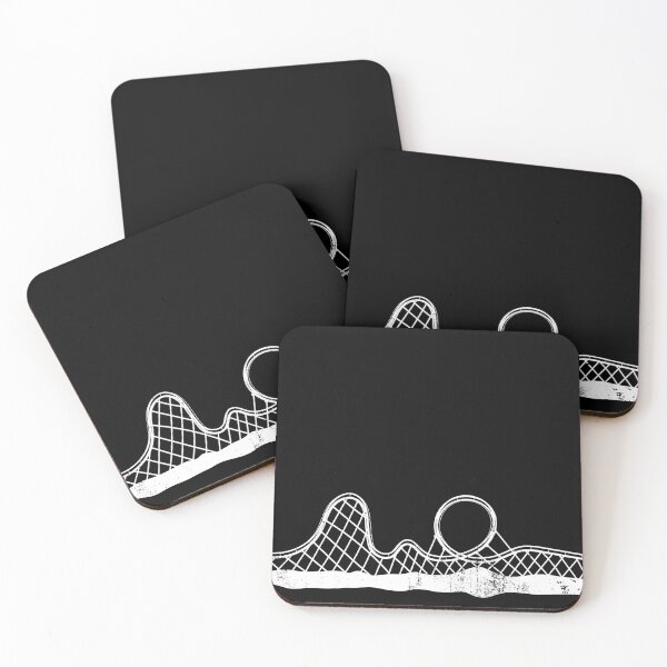 Item preview, Hand drawn wooden roller coaster, white, cool coaster enthusiast gift designed and sold by emmjott.