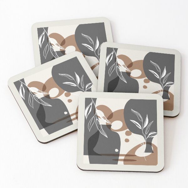 Item preview, Abstract - Leaves and Vases in Grey  and Cinnamon 2 designed and sold by simplydesignart.