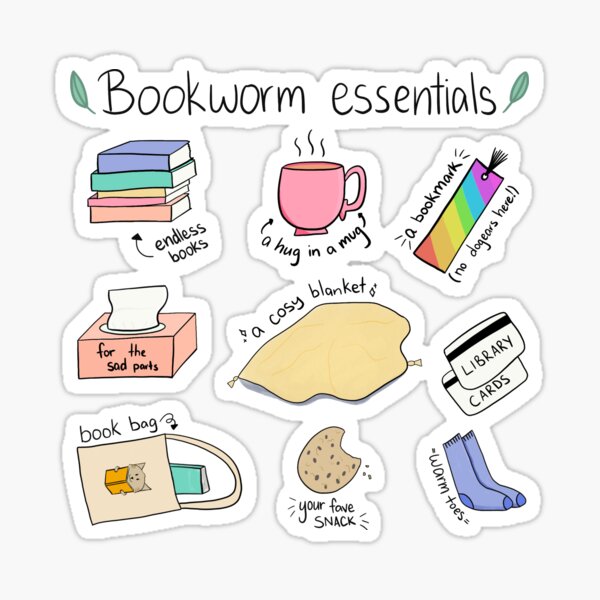 Bookworm essentials Sticker