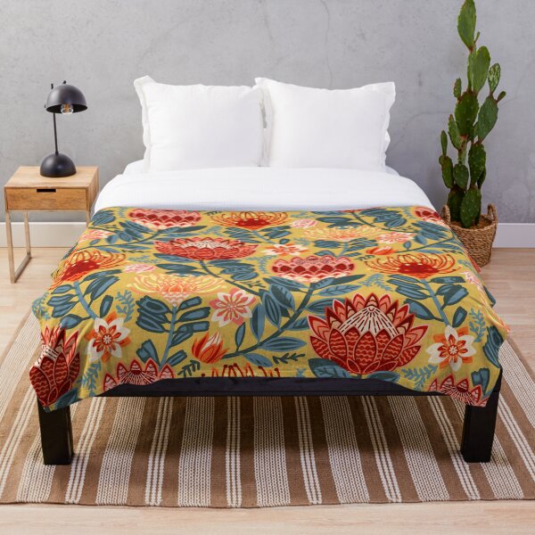 Artikelvorschau, Protea Chintz - Senf entworfen und verkauft von TigaTiga.