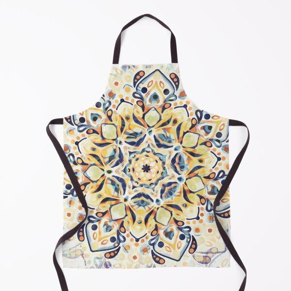 Item preview, Stained Glass Mandala - Mustard Yellow & Navy designed and sold by TigaTiga.