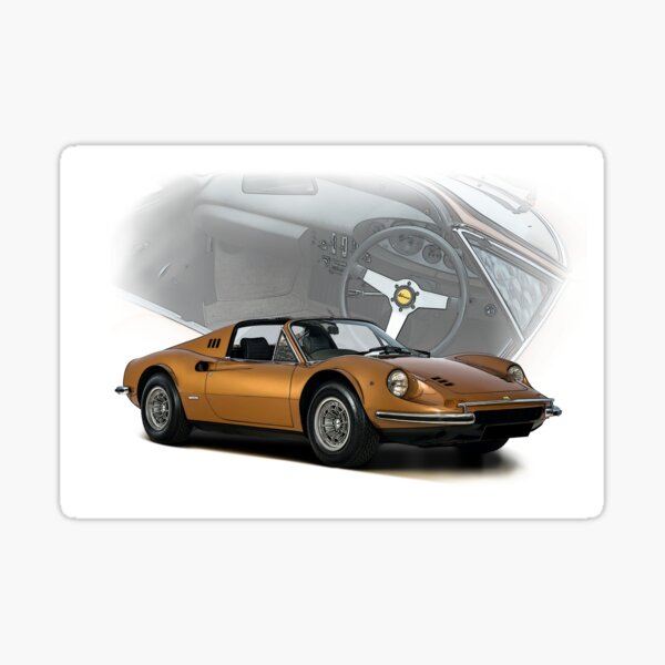 Ferrari Dino 246 GTS Targa drive Sticker